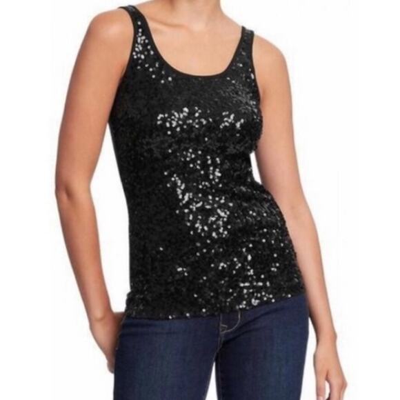 J. Crew Black Sequin Tank Top Sz S Cybercore Casual Dress Festival Going Out NWT - Picture 1 of 6